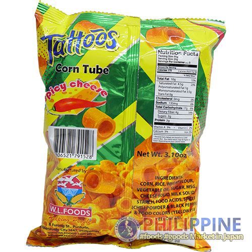 W.L. Foods Corn Tube Spicy Cheese 88g - Image 4