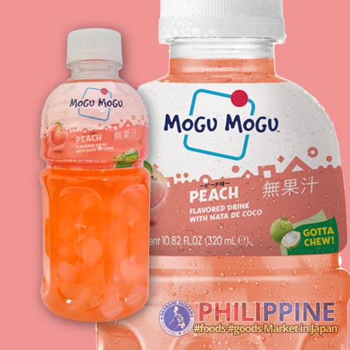 Mogu Mogu Peach with Nata de Coco 320ml - Akabane Bussan