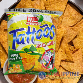 W.L. Foods Tattoos Corn Chips Cheese 120g